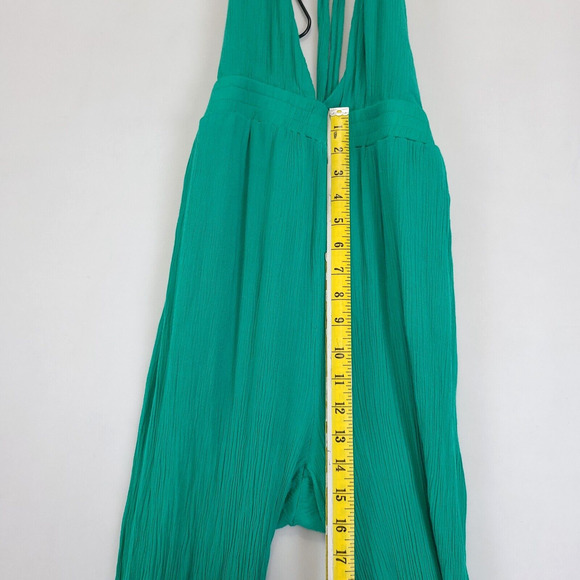 Lilyful Halter Jumpsuit Bow Knot Ankle Pants Deep V Neck Women S Gauzy Green - Picture 9 of 14